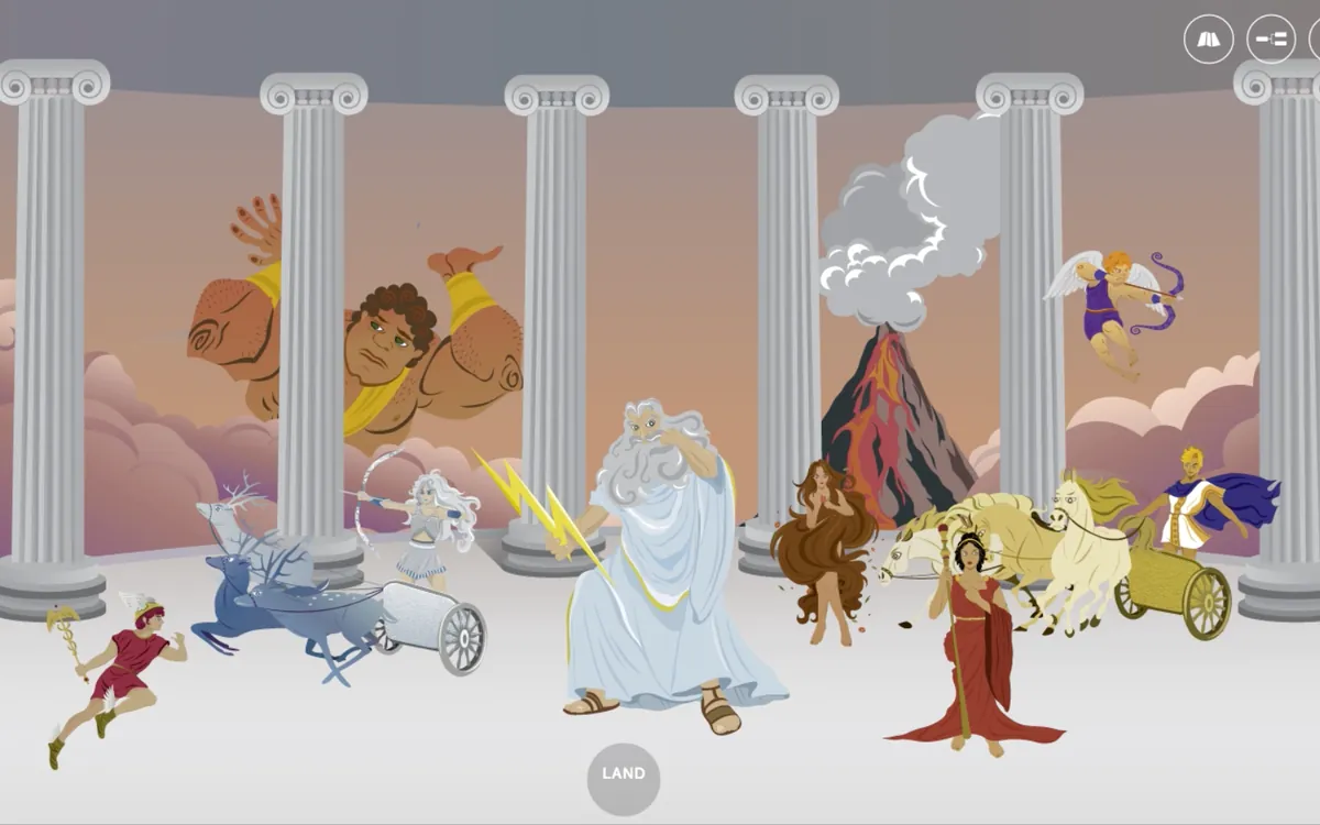 Greek gods on Mount Olympus