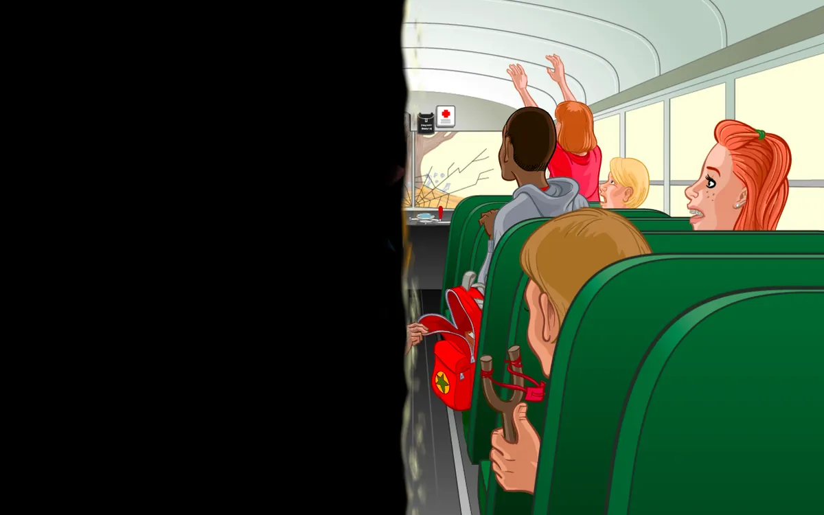 Perception Academy bus crash scene